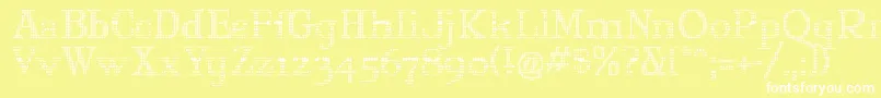 Шрифт MaryJaneOlyff – белые шрифты на жёлтом фоне