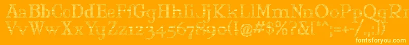 MaryJaneOlyff-fontti – keltaiset fontit oranssilla taustalla