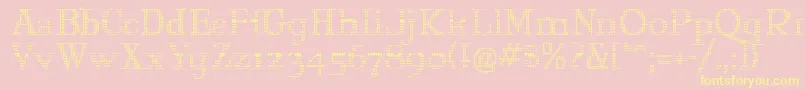 Шрифт MaryJaneOlyff – жёлтые шрифты на розовом фоне