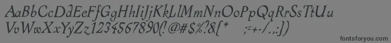 AlcoholicaItalic Font – Black Fonts on Gray Background