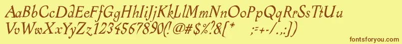 Saiba mais sobre a fonte AlcoholicaItalic Fonte AlcoholicaItalic – fontes marrons em um fundo amarelo