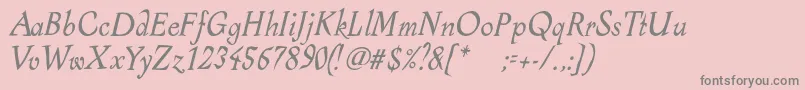 AlcoholicaItalic Font – Gray Fonts on Pink Background
