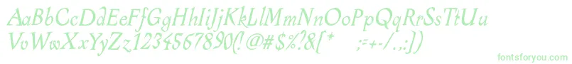 Fonte AlcoholicaItalic – fontes verdes em um fundo branco