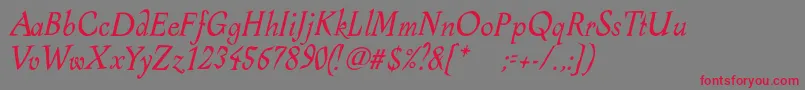 AlcoholicaItalic Font – Red Fonts on Gray Background
