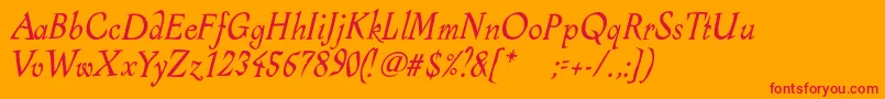 AlcoholicaItalic Font – Red Fonts on Orange Background