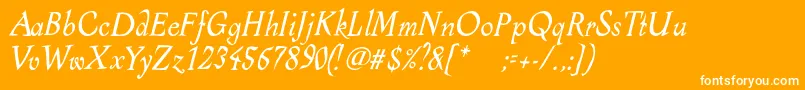 AlcoholicaItalic Font – White Fonts on Orange Background