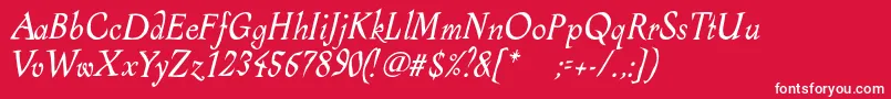 AlcoholicaItalic-Schriftart – Weiße Schriften auf rotem Hintergrund