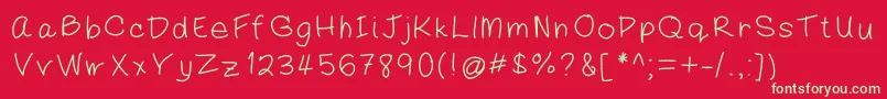 Mommy Font – Green Fonts on Red Background