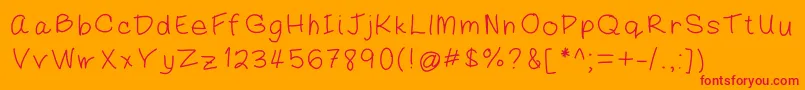 Mommy Font – Red Fonts on Orange Background