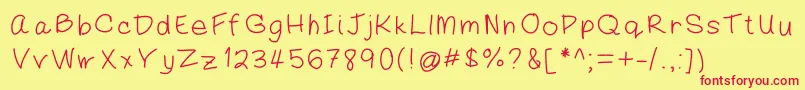 Mommy Font – Red Fonts on Yellow Background