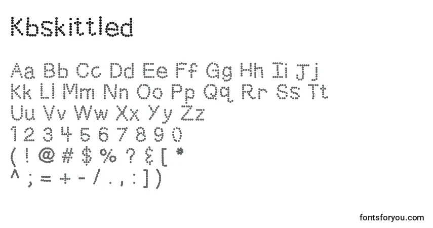 Шрифт Kbskittled – алфавит, цифры, специальные символы