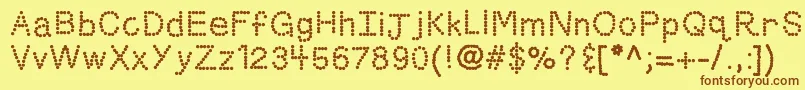 Kbskittled Font – Brown Fonts on Yellow Background