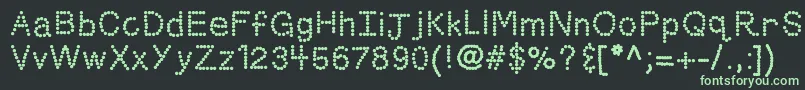 Czcionka Kbskittled – zielone czcionki na czarnym tle