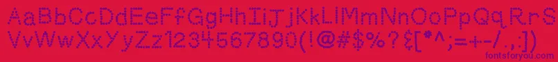 Kbskittled Font – Purple Fonts on Red Background
