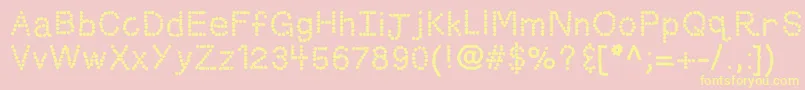 Подробнее о шрифте Kbskittled Шрифт Kbskittled – жёлтые шрифты на розовом фоне