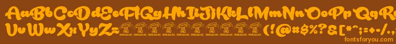 Fonte RakoonPersonaluse – fontes laranjas em um fundo marrom