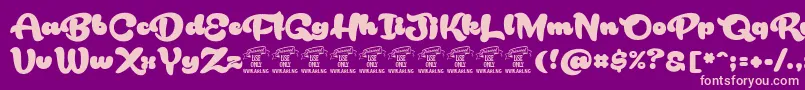 RakoonPersonaluse Font – Pink Fonts on Purple Background