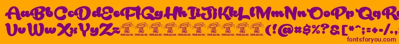 RakoonPersonaluse Font – Purple Fonts on Orange Background
