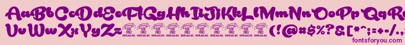 RakoonPersonaluse Font – Purple Fonts on Pink Background