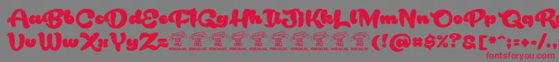 RakoonPersonaluse Font – Red Fonts on Gray Background