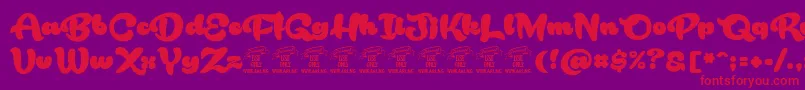 RakoonPersonaluse Font – Red Fonts on Purple Background