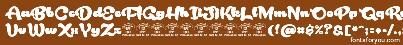 RakoonPersonaluse Font – White Fonts on Brown Background