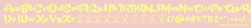 RakoonPersonaluse Font – Yellow Fonts on Pink Background