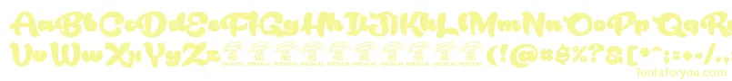 RakoonPersonaluse Font – Yellow Fonts on White Background