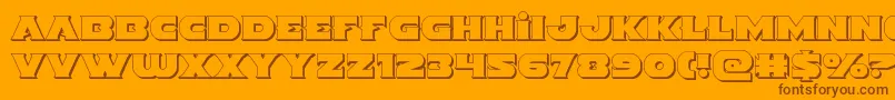 Шрифт Indigodemon3D – коричневые шрифты на оранжевом фоне