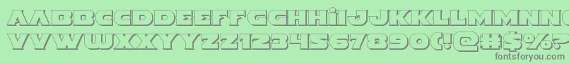 Indigodemon3D Font – Gray Fonts on Green Background