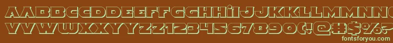 Indigodemon3D Font – Green Fonts on Brown Background