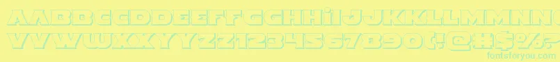 Indigodemon3D Font – Green Fonts on Yellow Background