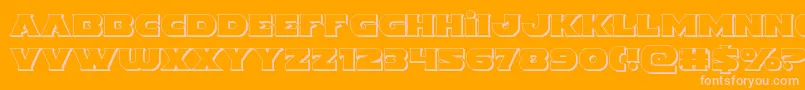 Indigodemon3D-Schriftart – Rosa Schriften auf orangefarbenem Hintergrund