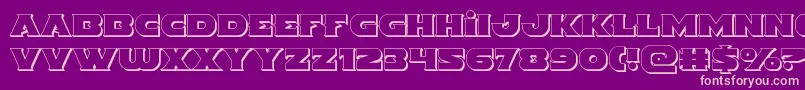 Indigodemon3D-Schriftart – Rosa Schriften auf violettem Hintergrund