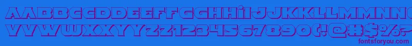 Indigodemon3D Font – Purple Fonts on Blue Background