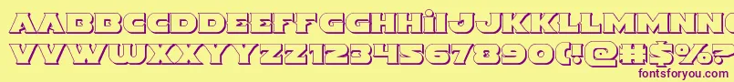 Indigodemon3D Font – Purple Fonts on Yellow Background