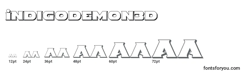 Размеры шрифта Indigodemon3D