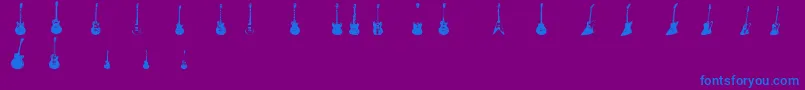 JazzedUp Font – Blue Fonts on Purple Background
