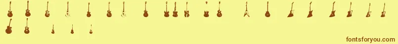 Fonte JazzedUp – fontes marrons em um fundo amarelo