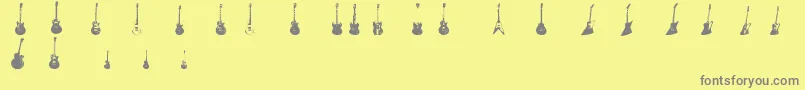 Fonte JazzedUp – fontes cinzas em um fundo amarelo