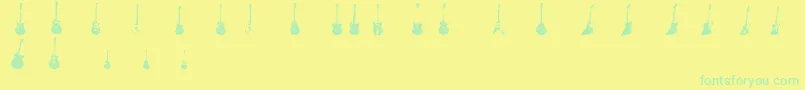 JazzedUp-Schriftart – Grüne Schriften auf gelbem Hintergrund