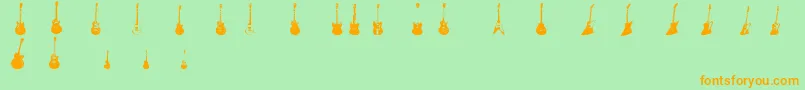 JazzedUp Font – Orange Fonts on Green Background