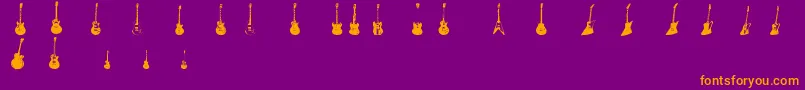 フォントJazzedUp – 紫色の背景にオレンジのフォント