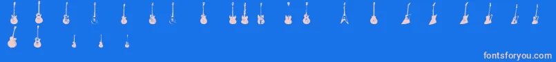 Fonte JazzedUp – fontes rosa em um fundo azul