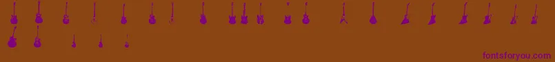 JazzedUp-Schriftart – Violette Schriften auf braunem Hintergrund