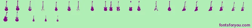 Fonte JazzedUp – fontes roxas em um fundo verde