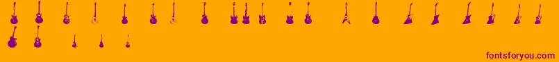 フォントJazzedUp – オレンジの背景に紫のフォント