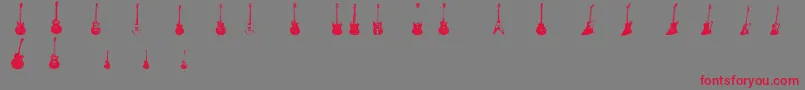 フォントJazzedUp – 赤い文字の灰色の背景