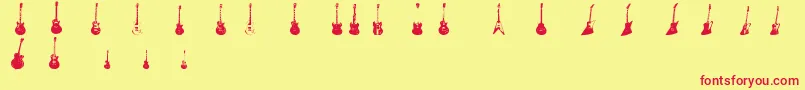 fuente JazzedUp – Fuentes Rojas Sobre Fondo Amarillo