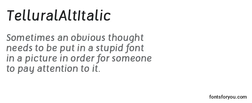 Review of the TelluralAltItalic Font